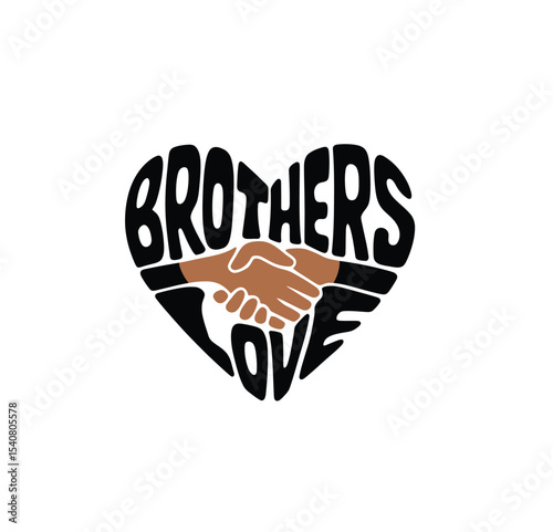 Brothers love logo icon on white background. Vector. Heart shape logo.