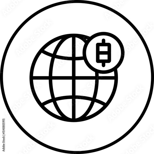 Global coin single icon vector illustration