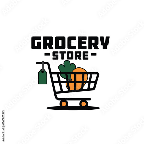 Grocery store logo icon on white background.