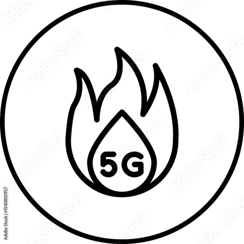Fire 5g single icon vector illustration