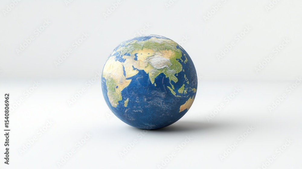 Fototapeta premium Earth globe on a white surface