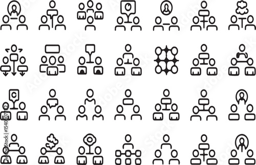 Collection of diverse team and group icons