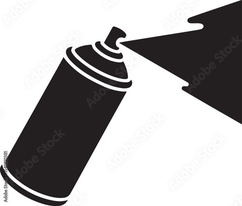Spray Paint Can Icon A Vector Illustration of Aerosol Can with Spray