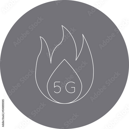 Fire 5g single icon vector illustration
