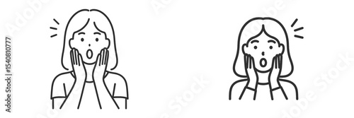 Expressions of surprise and shock illustrated in two simple line drawings