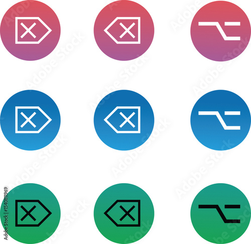 Unique style contact icon set