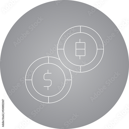 Buy or sell coin single icon vector illustration
