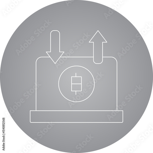 Data in out single icon vector illustration