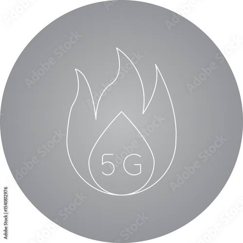 Fire 5g single icon vector illustration