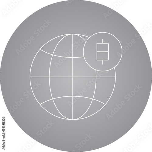 Global coin single icon vector illustration