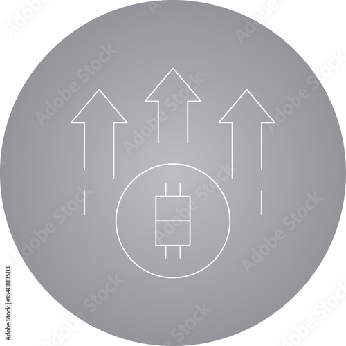 Grow coin single icon vector illustration