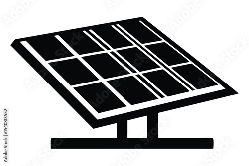 Solar Panel Icon Renewable Energy, Sustainable Technology, and Clean Power Vector Illustration