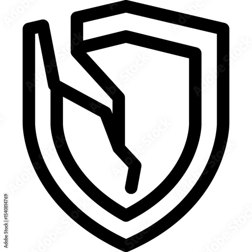 Broken privacy single icon vector illustration