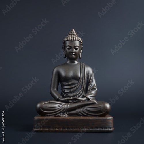 Serene Meditation: Dark Buddha Statue