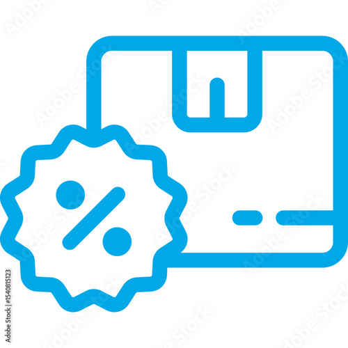 Discount parcel single icon vector illustration