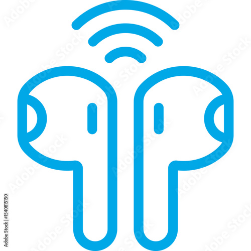 Earbuds single icon vector illustration