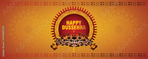 Happy dussehra hindu festival celebration banner