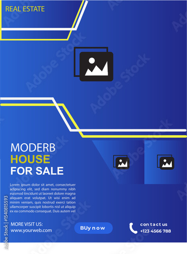 Construction Flyer Template Design, Minimalist Print Brochure