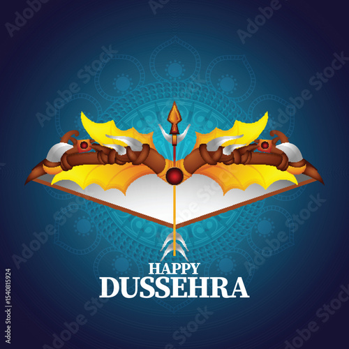 Happy dussehra vijayadashami hindu festival design concept