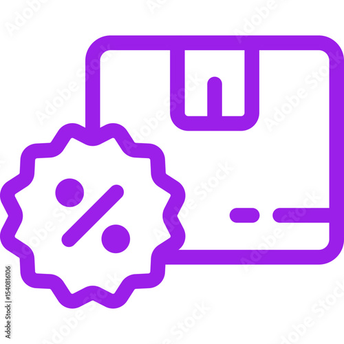 Discount parcel single icon vector illustration