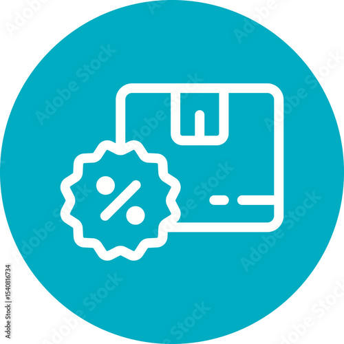 Discount parcel single icon vector illustration