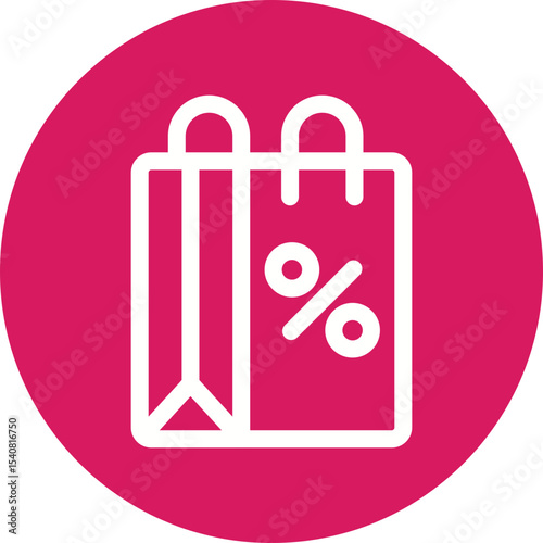 Discount bag single icon vector illustration