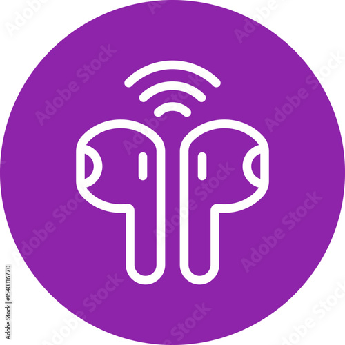 Earbuds single icon vector illustration