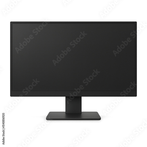 Desktop monitor with black bezel on Transparent Background