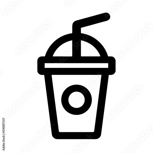 Plastic cup for cold drinks, vector illustration with copy space
