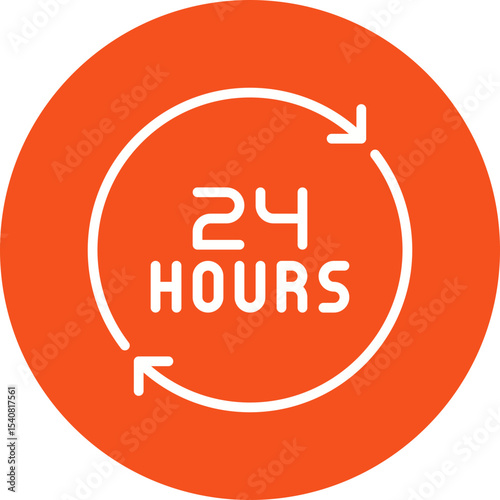 24 hours single icon vector illustration