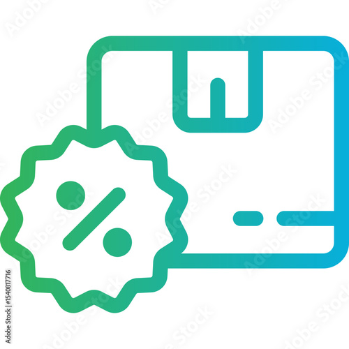 Discount parcel single icon vector illustration