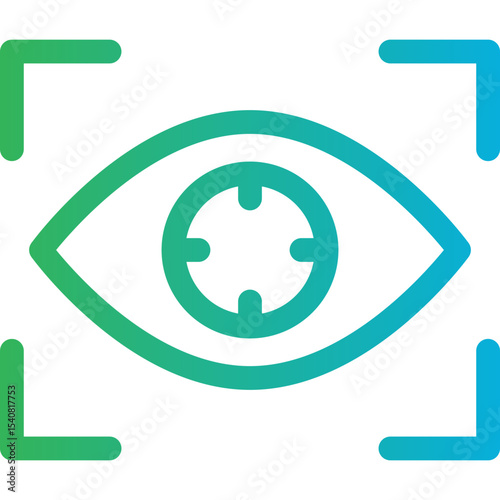 Eye scanner single icon vector illustration