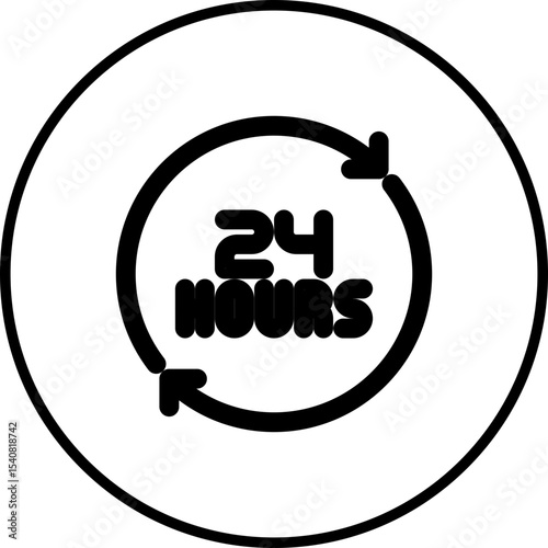 24 hours single icon vector illustration