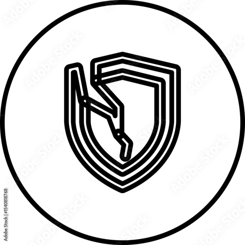 Broken privacy single icon vector illustration
