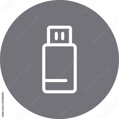 USB single icon vector illustration