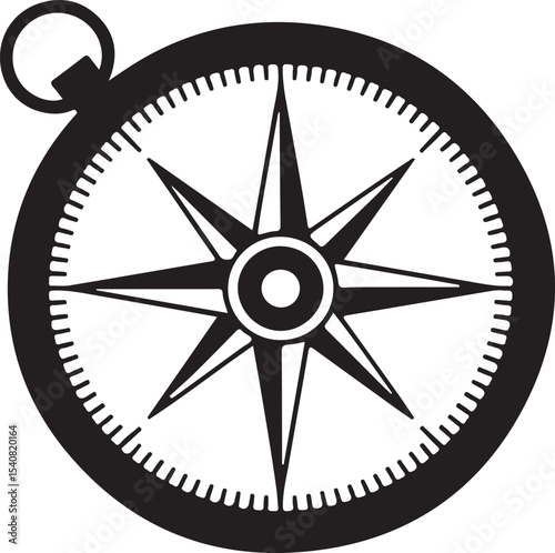 Vintage Compass Rose Illustration Nautical Star Design for Travel, Adventure, and Exploration