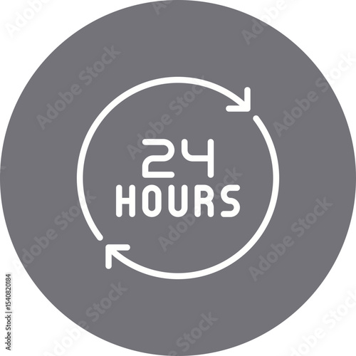 24 hours single icon vector illustration