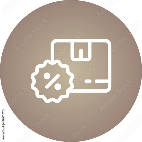 Discount parcel single icon vector illustration