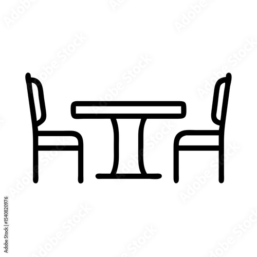 Simple dining table with two chairs in minimalistic design  