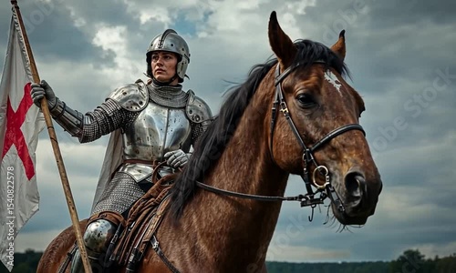 Saint Joan of Arc Radiating Strength and Divine Purpose

