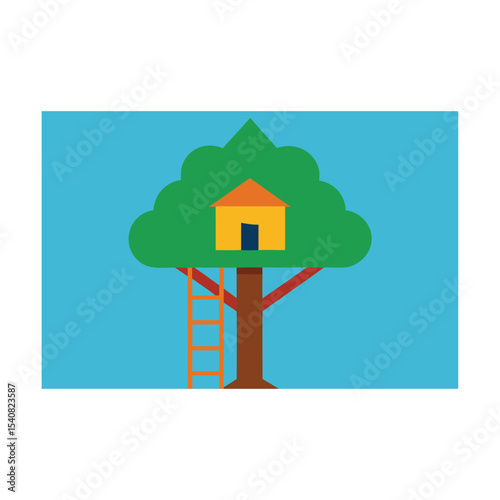 Green house and tree logo, a real estate concept symbolizing eco-friendly home and property design