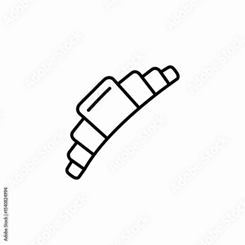 croissant side view icon sign vector