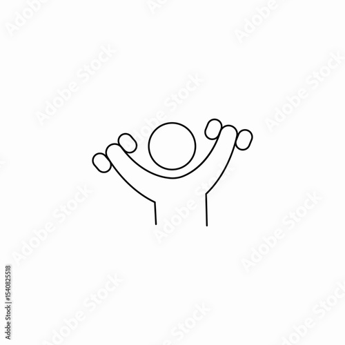 dumbbell raise icon sign vector