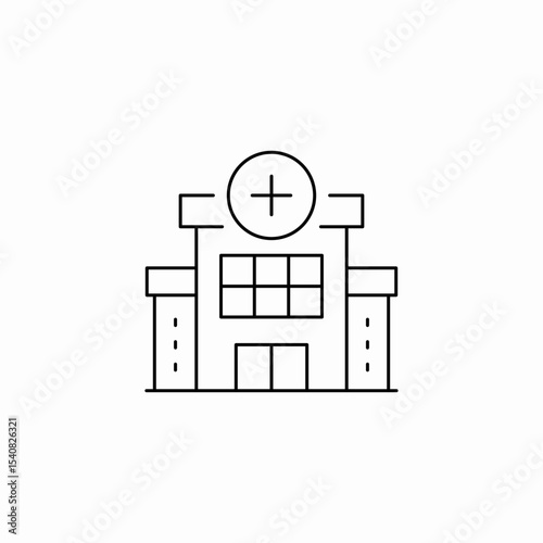 hospital building icon sign vector