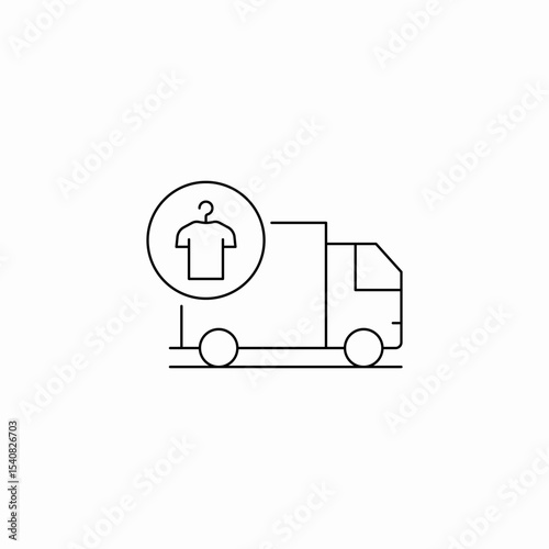 laundry truck icon sign vector
