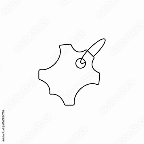 leather label icon sign vector
