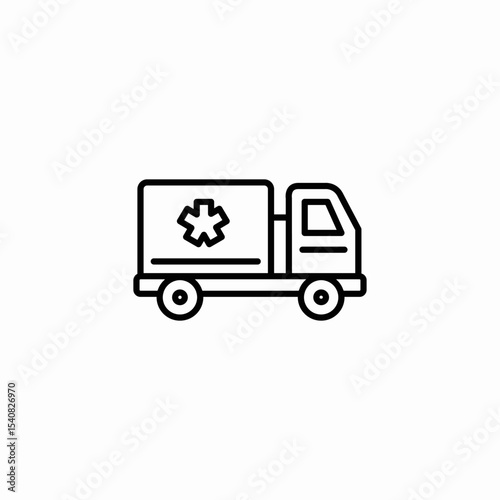 medical truck icon sign vector