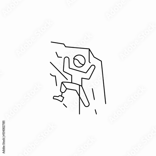 mountain climber disabled icon sign vector
