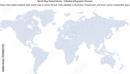 Dotted World Map Vector – Clean Editable Infographic. EPS