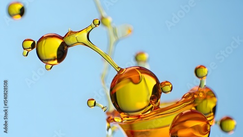Illustration of molecular structure of biotin vitamin B7. Role in keratin synthesis, hair growth and health. Nutrient support, impact on protein metabolism, supplement utilization, enzyme production.